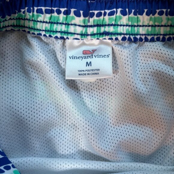 Vineyard Vines Swimsuit Mens Draw String Tiki Print Side & Key Pockets Size M - Picture 4 of 7